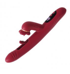 MizzZee - Oral Pleasure Hollow Licking Display Vibrator Wand (Chargeable - Burgundy)